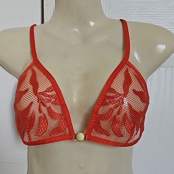 HOST PICK Free People Lace Bralette Racer Back Bra Henna Red XS - Picture 2 of 16